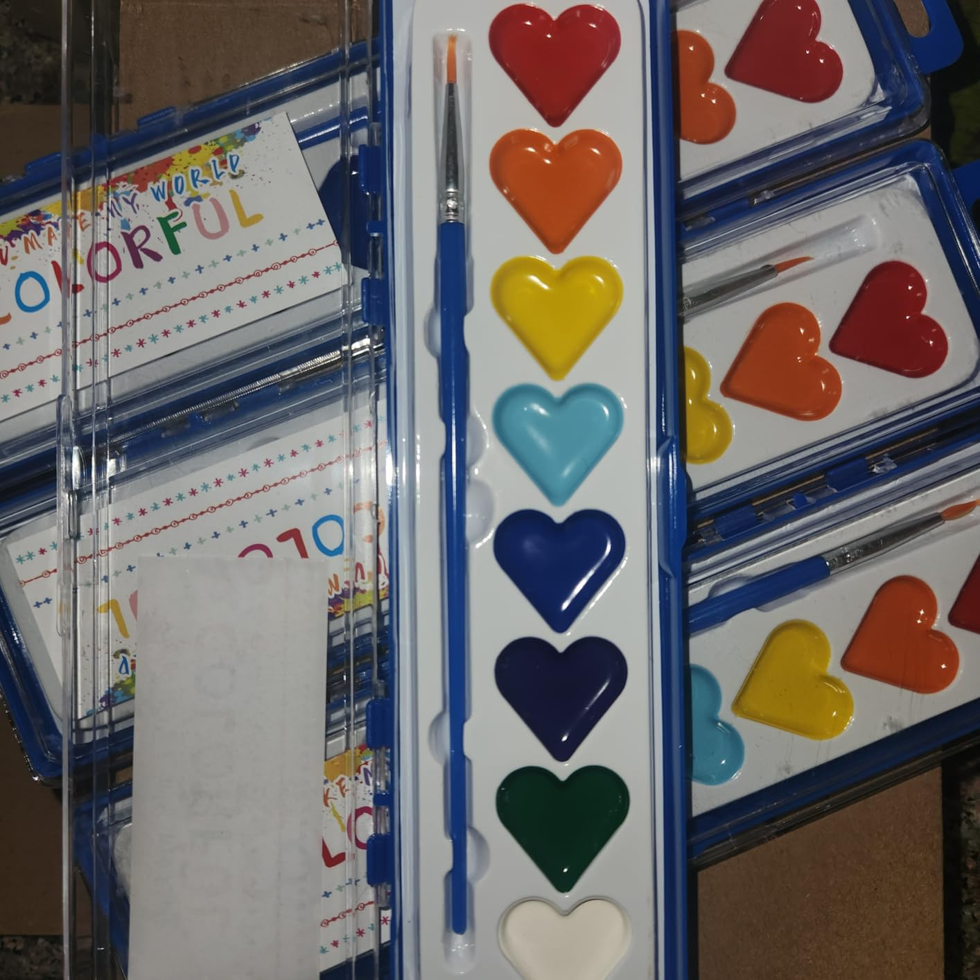 24 Pack Watercolor Paint Set, Washable Water Color Kids Paint Set with Paintbrush for Toddlers Adults, Art Supplies for Preschool Classroom Party Favor Valentines Gifts | Amazon (US)