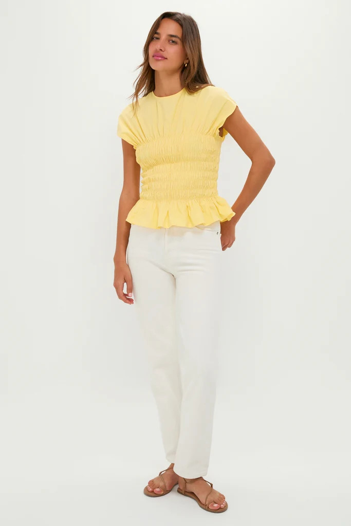 Yellow Smocked Rollins Top | Tuckernuck (US)