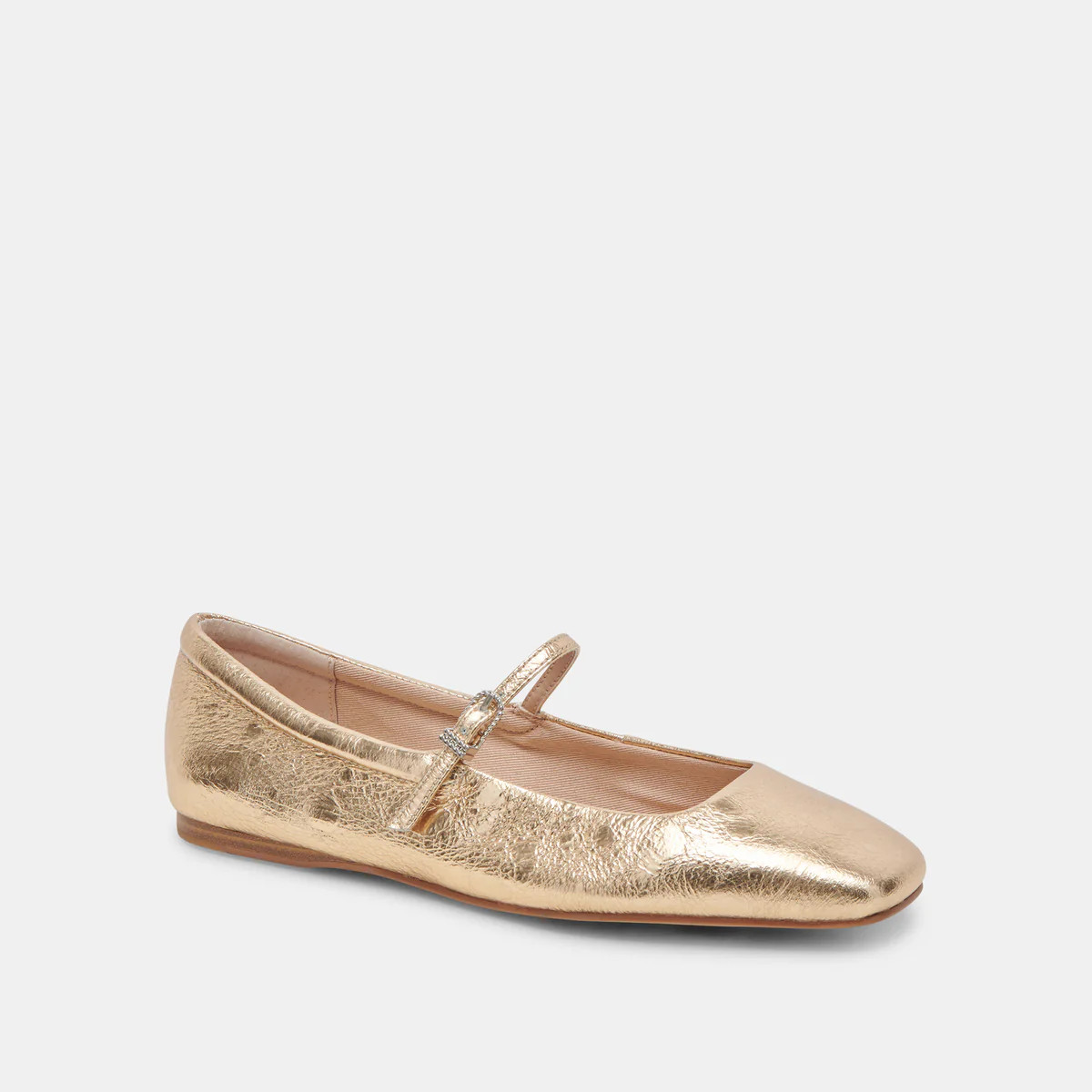 Reyes Ballet Flats Gold Distressed Leather | Gold Leather Ballet Flats | DolceVita.com