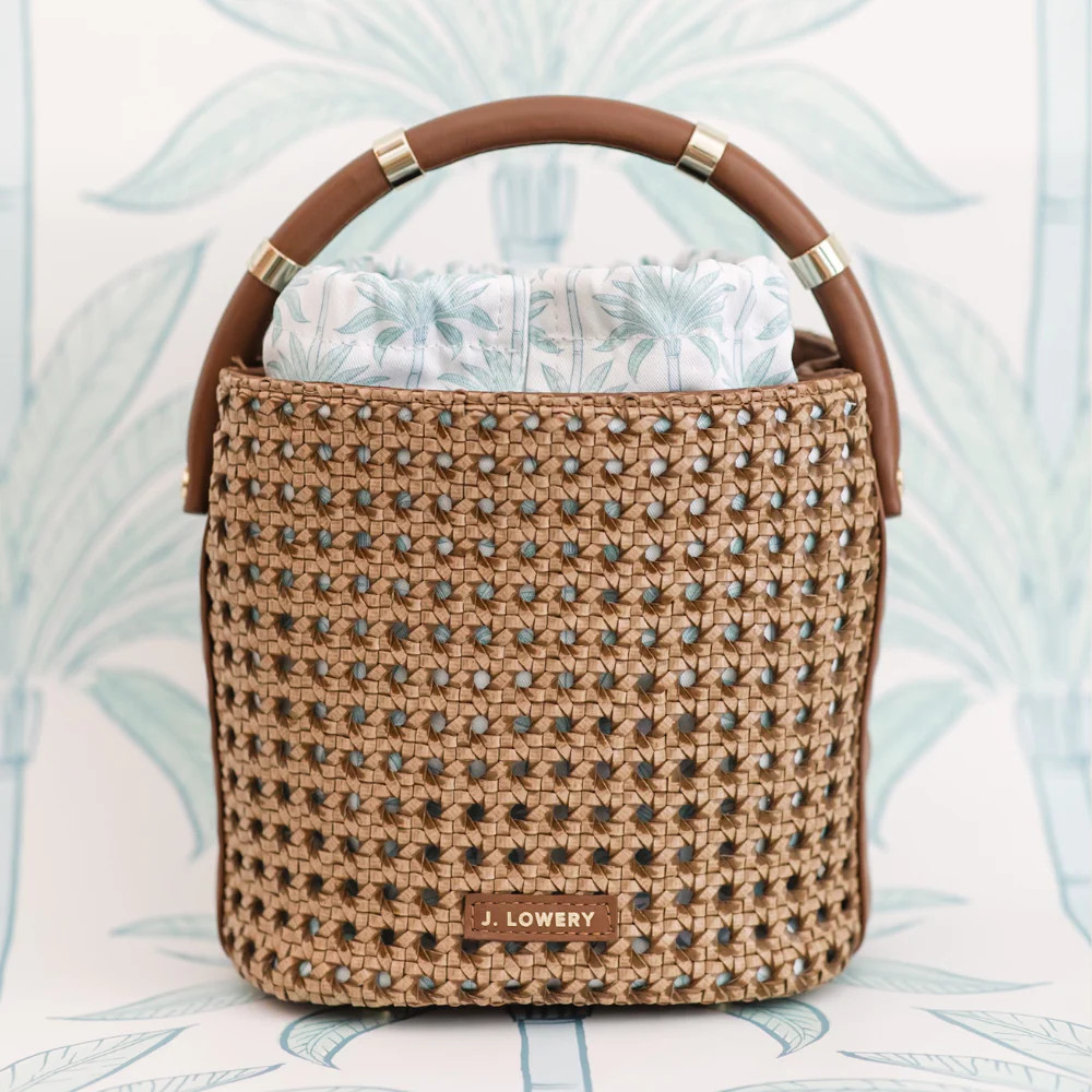 J. LOWERY MAX MINI Bucket Bag | Brown Cane | J. LOWERY