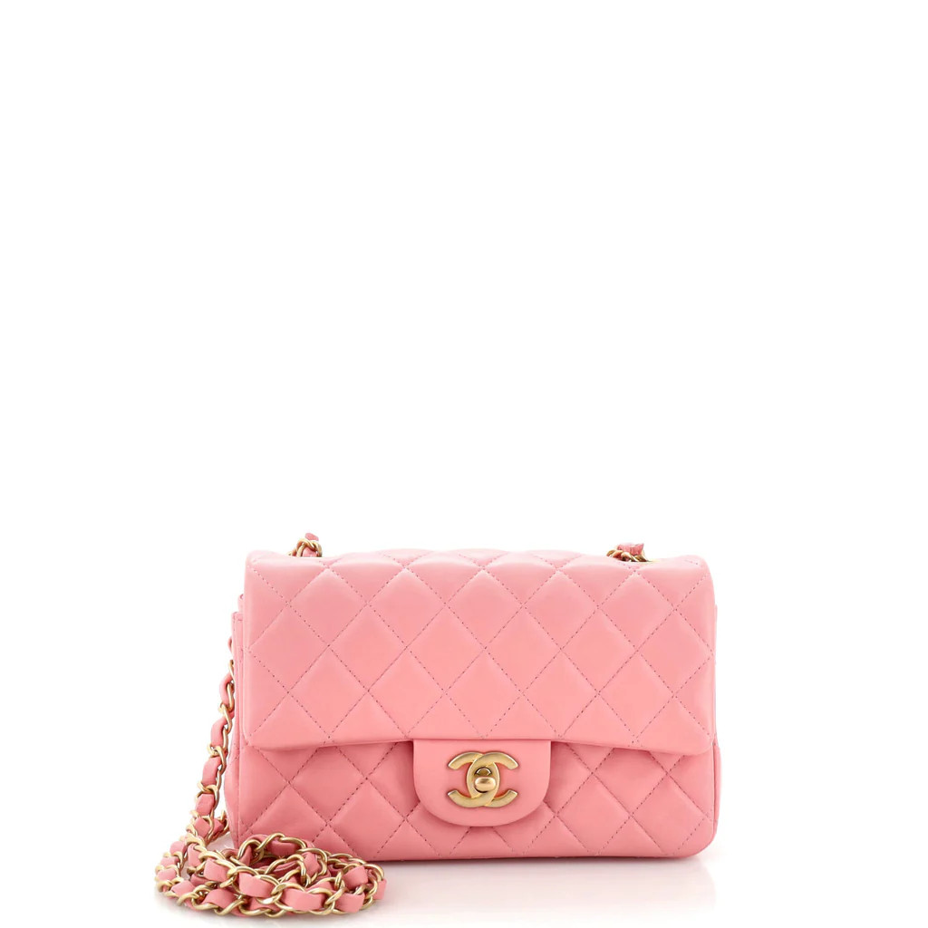 Chanel Classic Single Flap Bag Quilted Lambskin Mini Pink 28640312 | Rebag