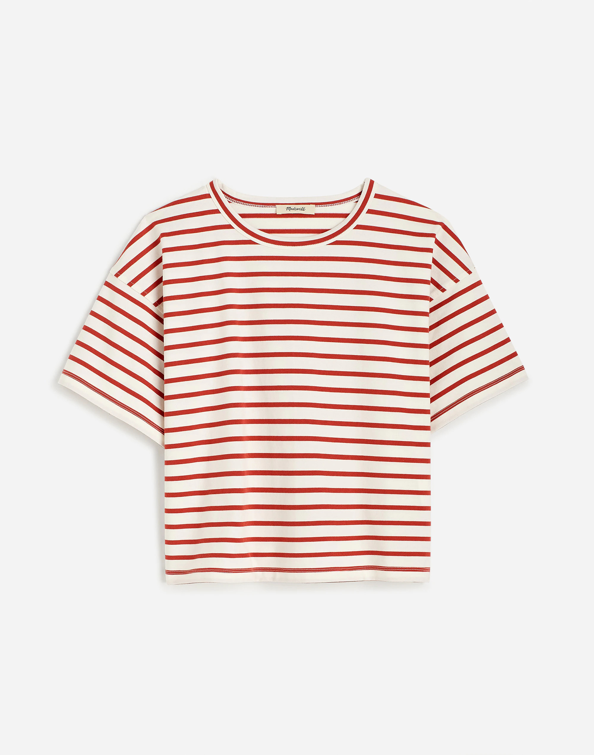 Everyday Boxy Crop Tee in Stripe | Madewell