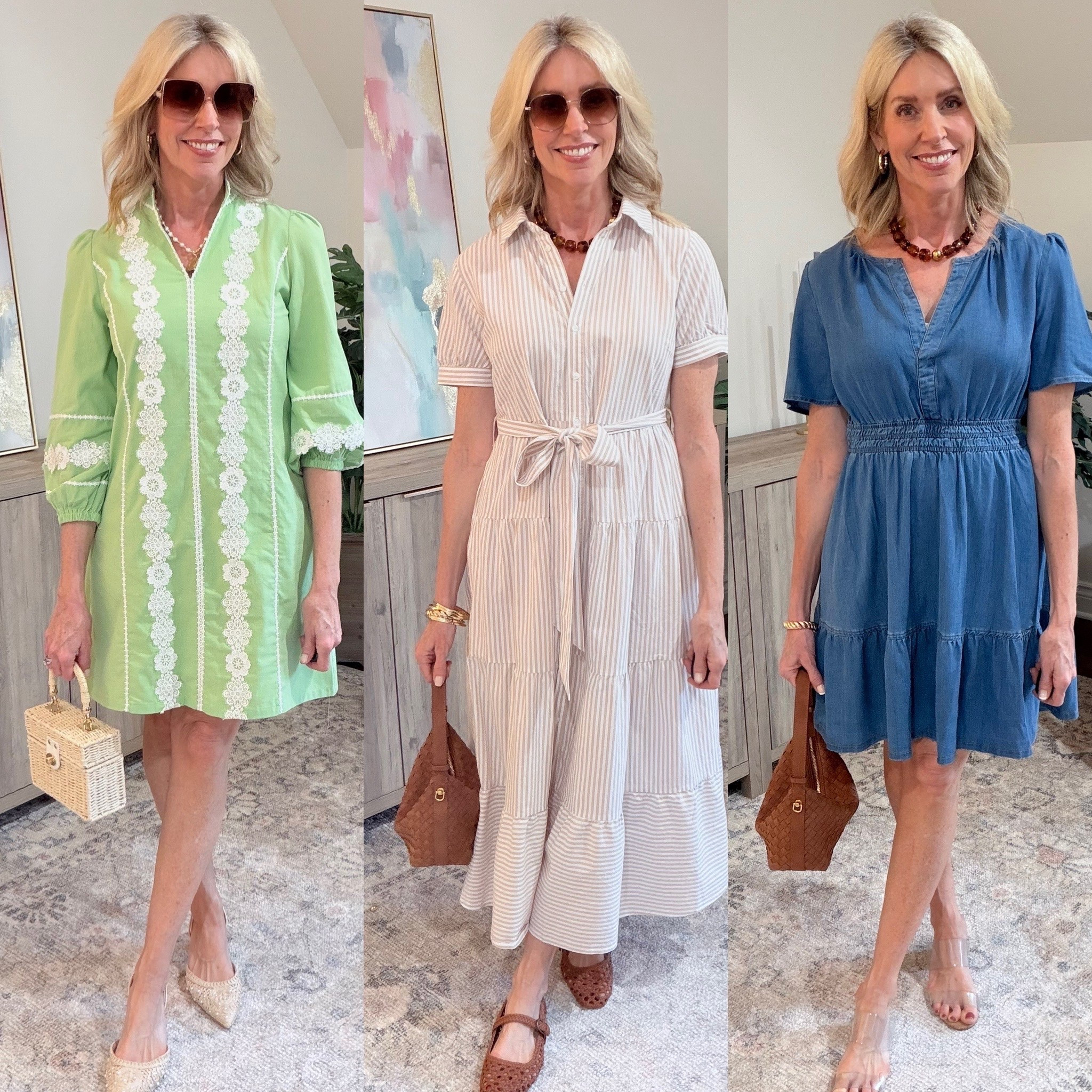 3 Amazon dresses with sleeves. Beautiful quality and modern styles. Fit is true to size. 

#LTKMothersDay #LTKOver40 #LTKootd