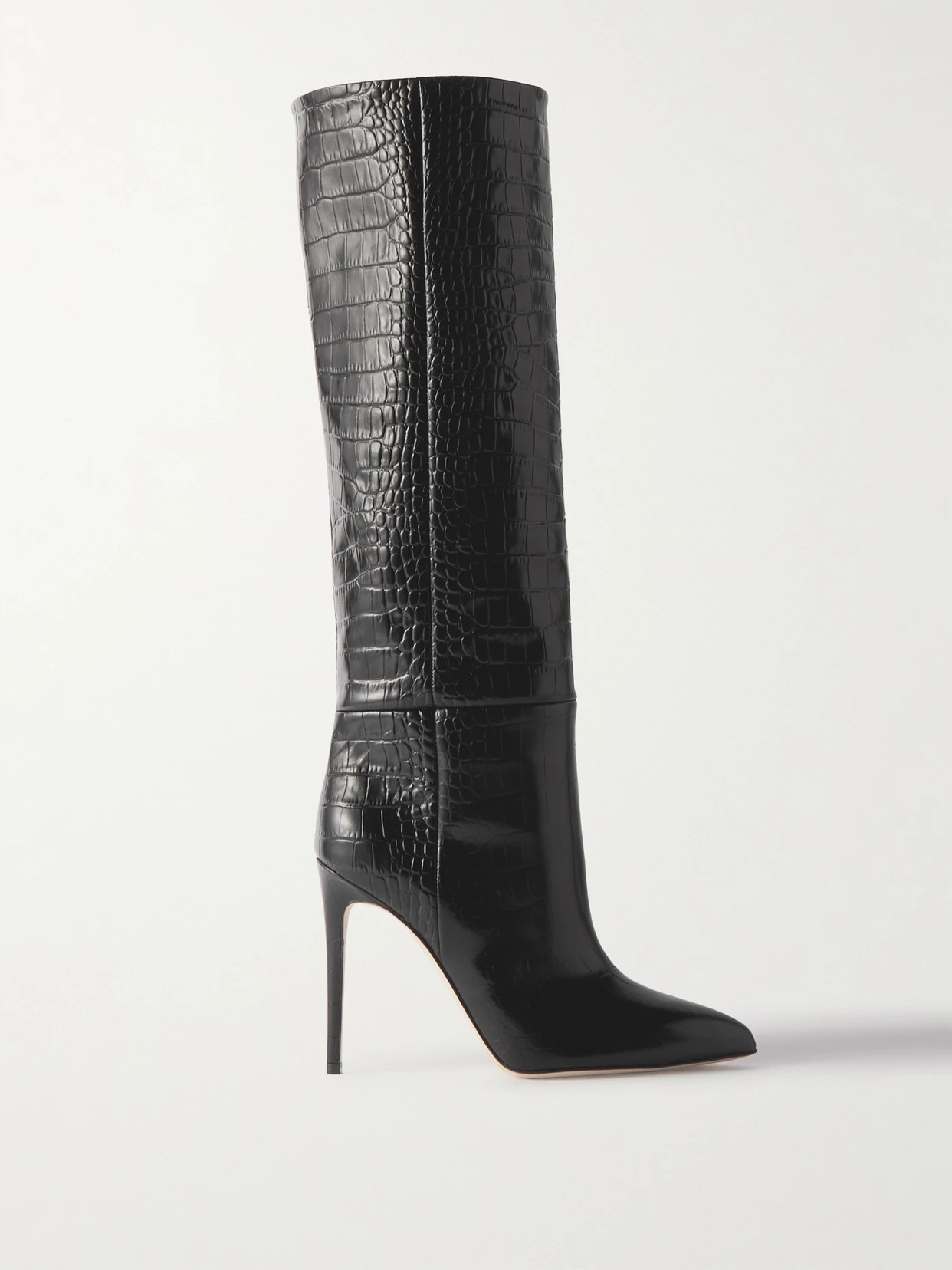 Paris Texas - Croc-effect Leather Knee Boots - Black | NET-A-PORTER (US)