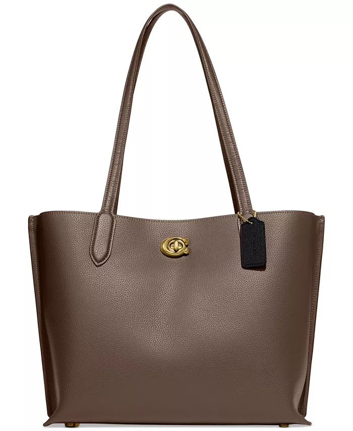 Polished Pebble Leather Willow Tote with Interior Zip Pocket | Macy's