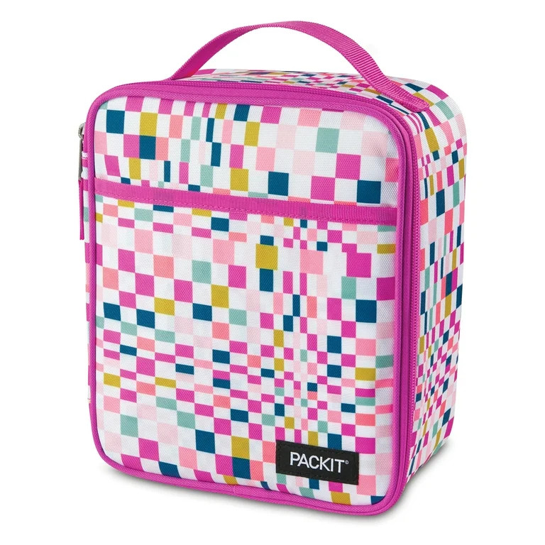 PackIt Freezable, Reusable Upright Lunch Box, Cute Check | Walmart (US)