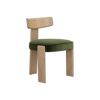 HORTON DINING CHAIR - RUSTIC OAK - FOREST GREEN | Perigold