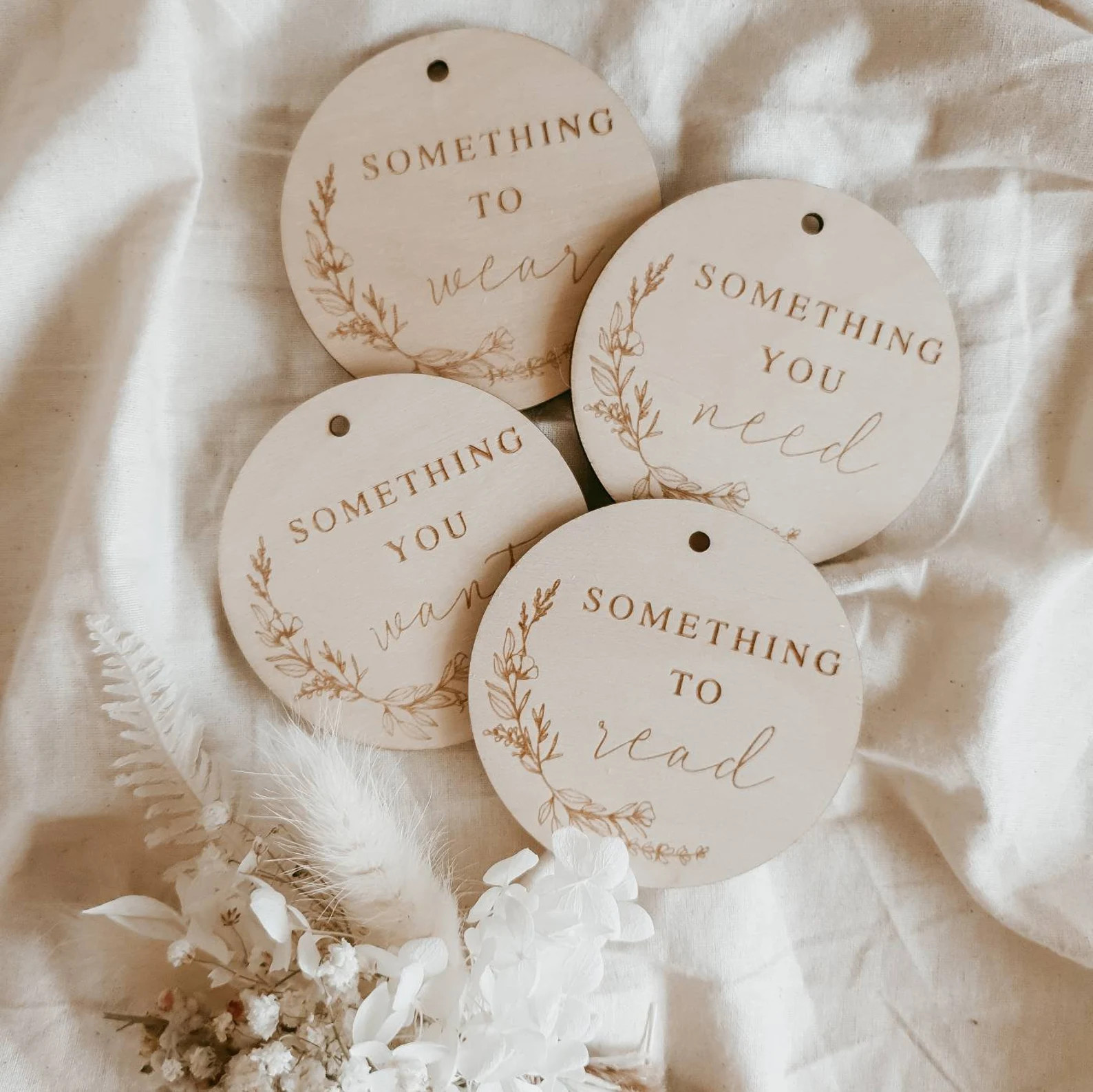 Mindful Wooden Gift Tags - Set of 4 - Christmas - Holiday - Birthday - Present - Label - Reusable... | Etsy (US)