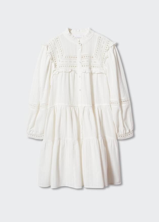 Laser-cut details dress -  Women | Mango USA | MANGO (US)