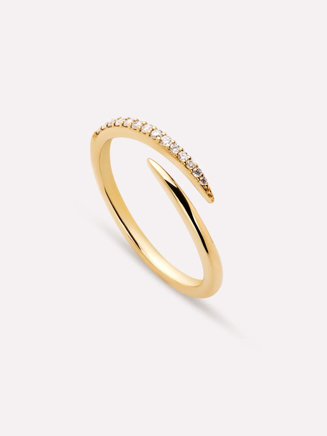Gold Band Ring - Diamond Bypass Ring | Ana Luisa