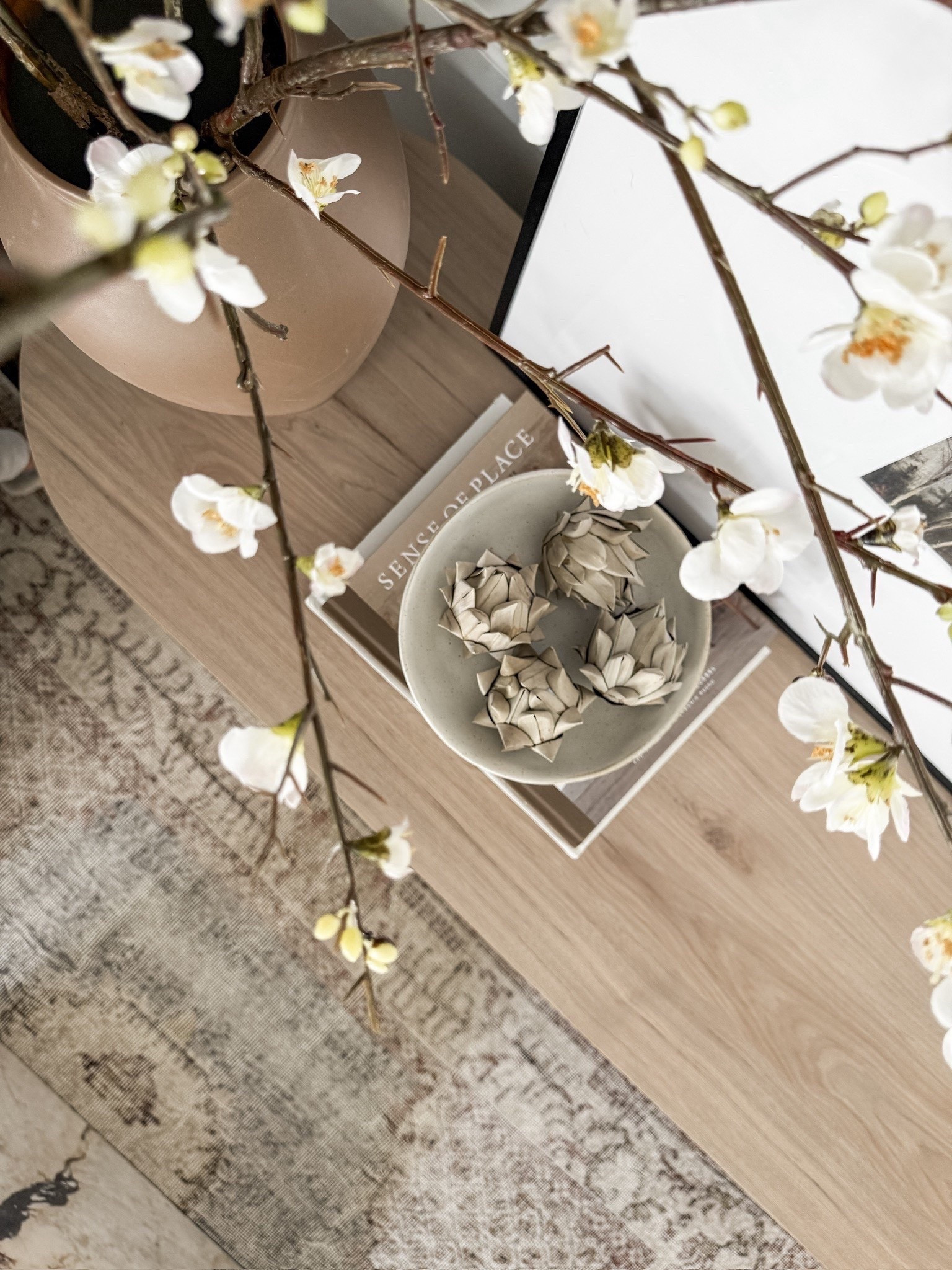 A closer glimpse of my favorite faux cherry blossom branches 🤍 so good!! These are the perfect transitional stem from winter to spring, and you could truly keep them out most of the year! 

#LTKHome