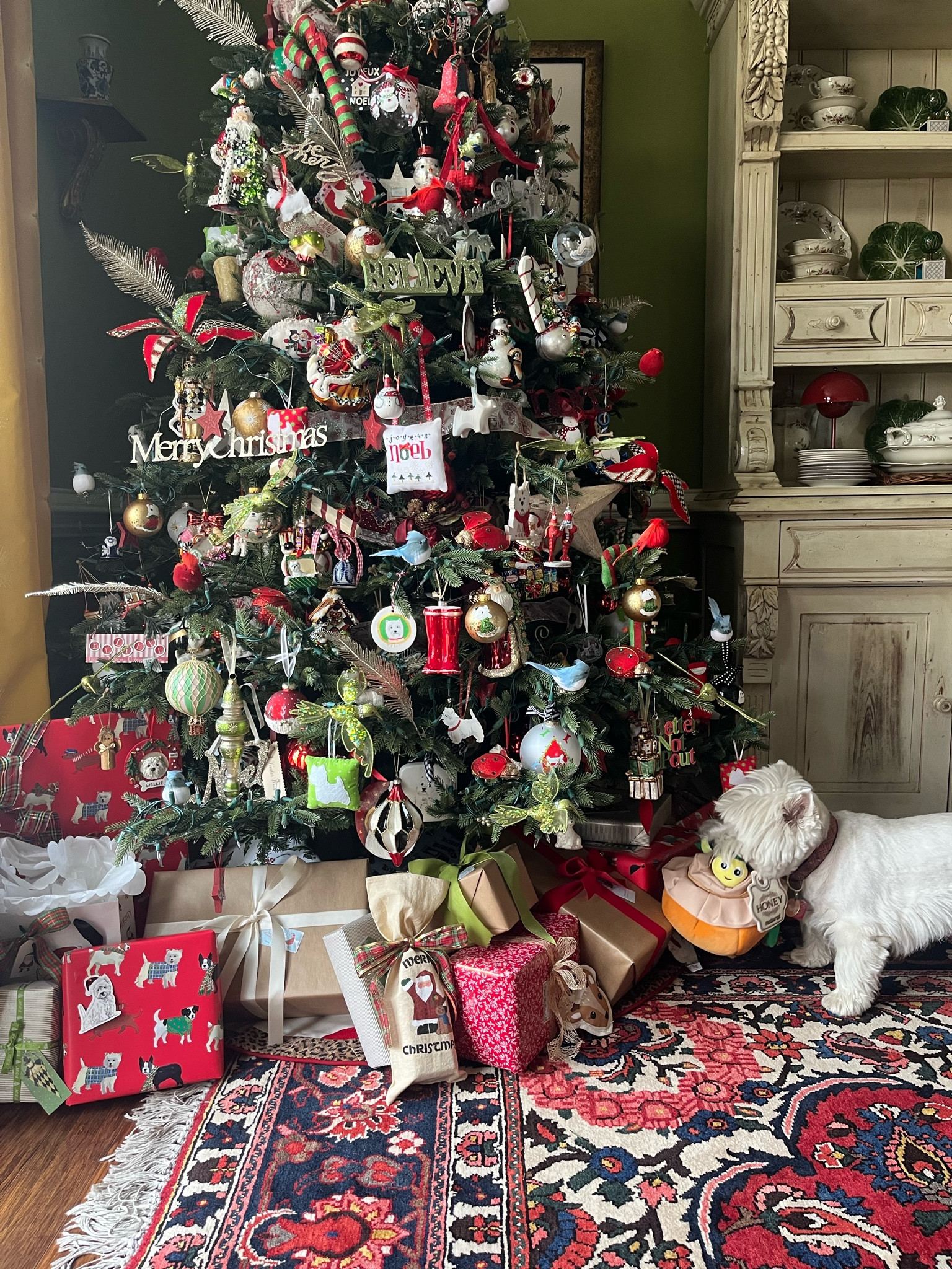 Merry Christmas from me and Wellie. This honey pot full of bees and this Tiffany box (with bone inside) are his favorite gifts from Santa Paws this year! Definitely a cute dog toy alert ‼️ 🎁

#LTKHoliday #LTKGiftGuide #LTKSeasonal