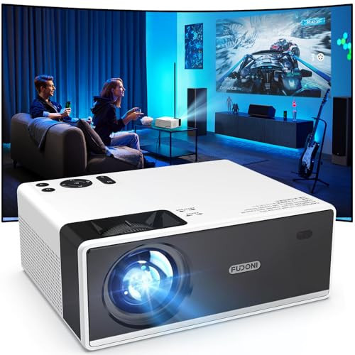 FUDONI Projector with WiFi and Bluetooth 4K Support, 300ANSI Outdoor Indoor Projector FHD 1080P Max 300" Display, Movie Video Home Theater Projector Compatible w/HDMI/USB/Phone/Laptop/TV Stick | Amazon (US)