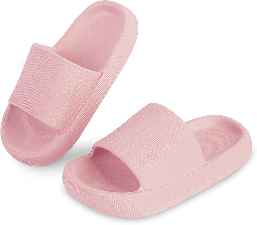 Menore Kids Toddler Pillow Sandals Shower Bathroom Slippers Quick Drying Open Toe Soft Non-Slip Cush | Amazon (US)