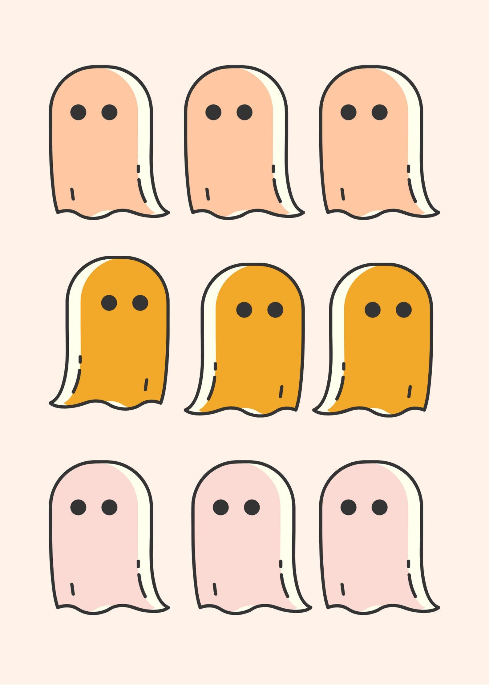 Cute Ghost Halloween Printable Pastel Ghosts Kids Halloween | Etsy | Etsy (US)