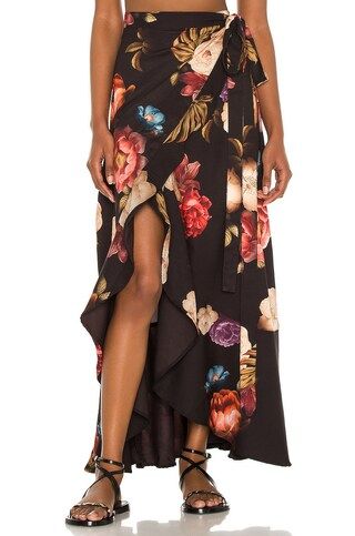 Agua Bendita Brasil Shade Wrap Skirt in Black from Revolve.com | Revolve Clothing (Global)