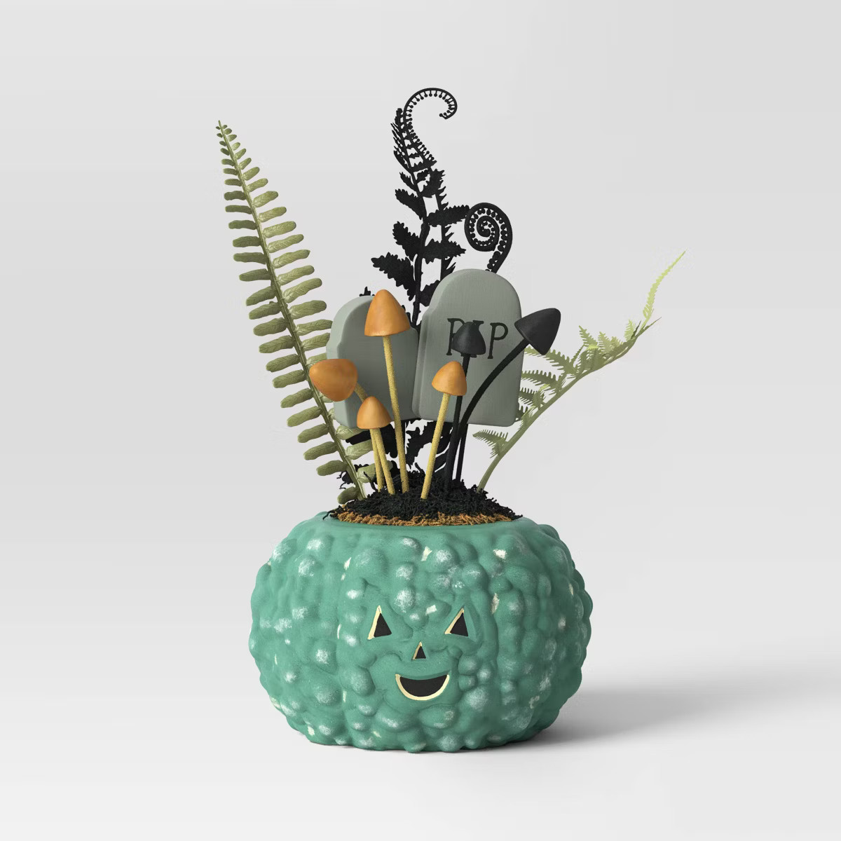 11" Plastic Pumpkin and Plants Artificial Halloween Decor - Hyde & EEK! Boutique™ | Target