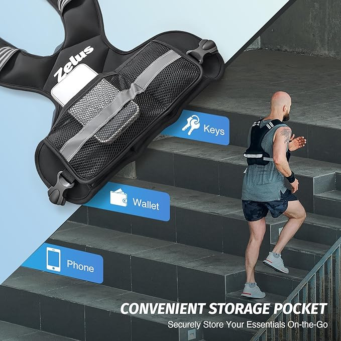 ZELUS Weighted Vest for Men and Women | 4-10lb/11-20lb/20-32lb Vest with 6 Ironsand Weights for H... | Amazon (US)