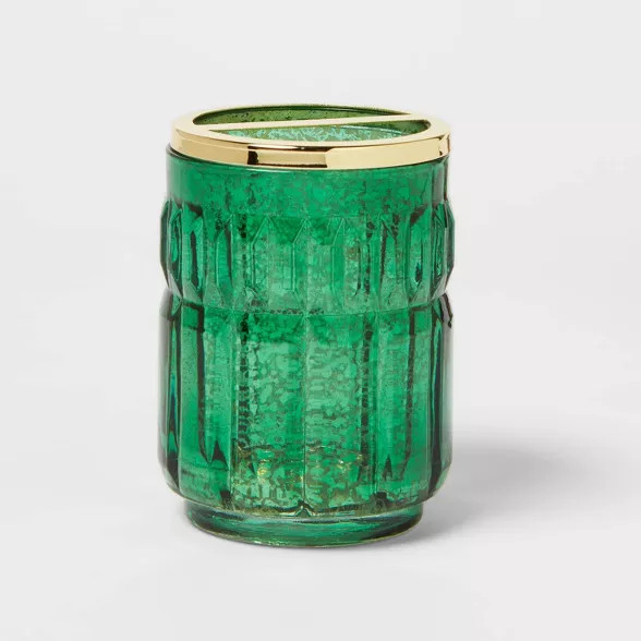 Indo Chic Mercury Glass Toothbrush Holder Green - Threshold™ | Target