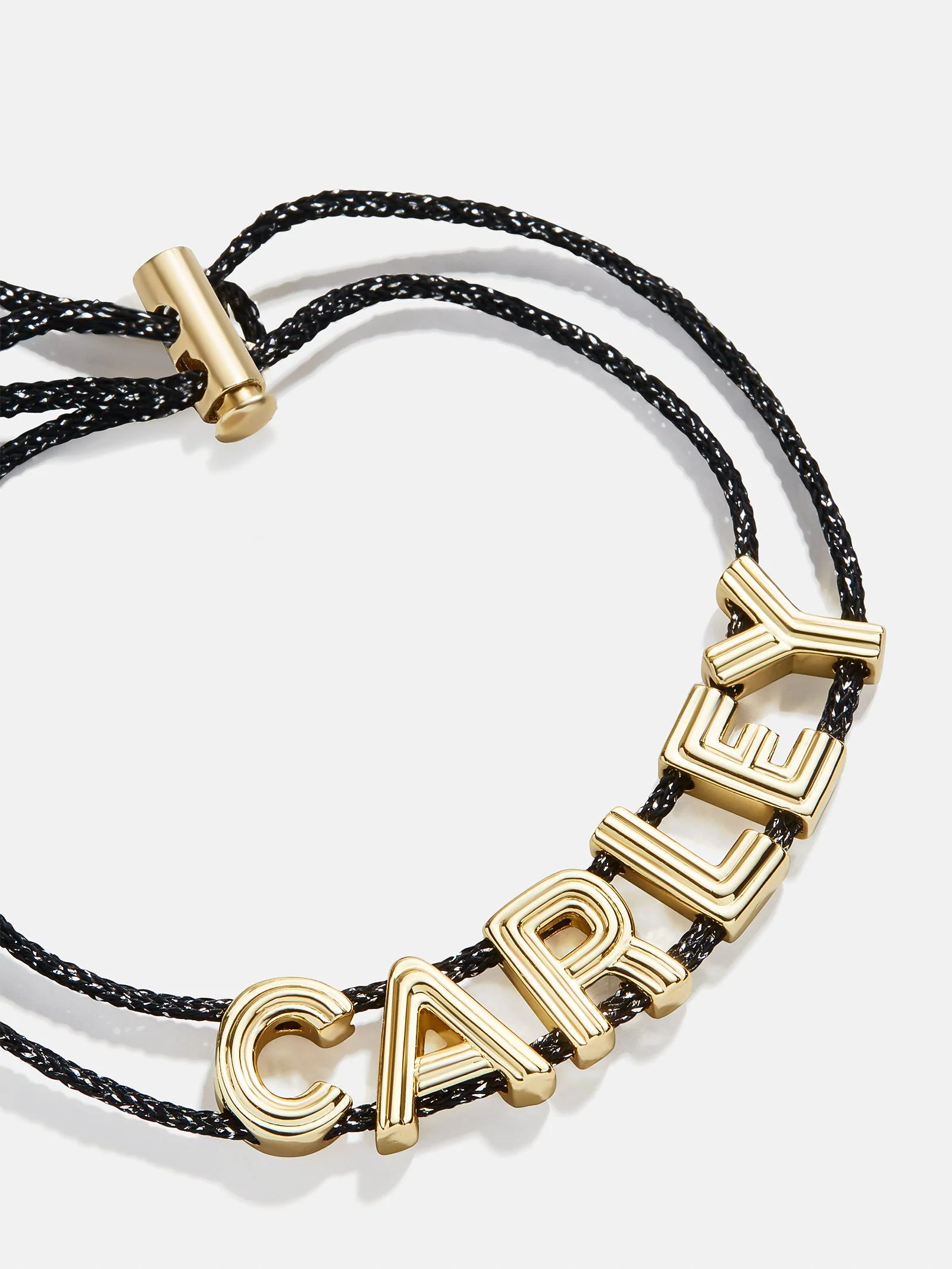 Custom Slider Bracelet: Gold & Cord - Black | BaubleBar (US)