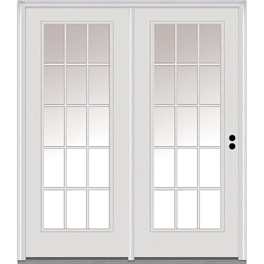 National Door Company Z001643L Steel, Primed, Left-Hand Inswing, Center Hinged Patio, Clear Glass... | Amazon (US)