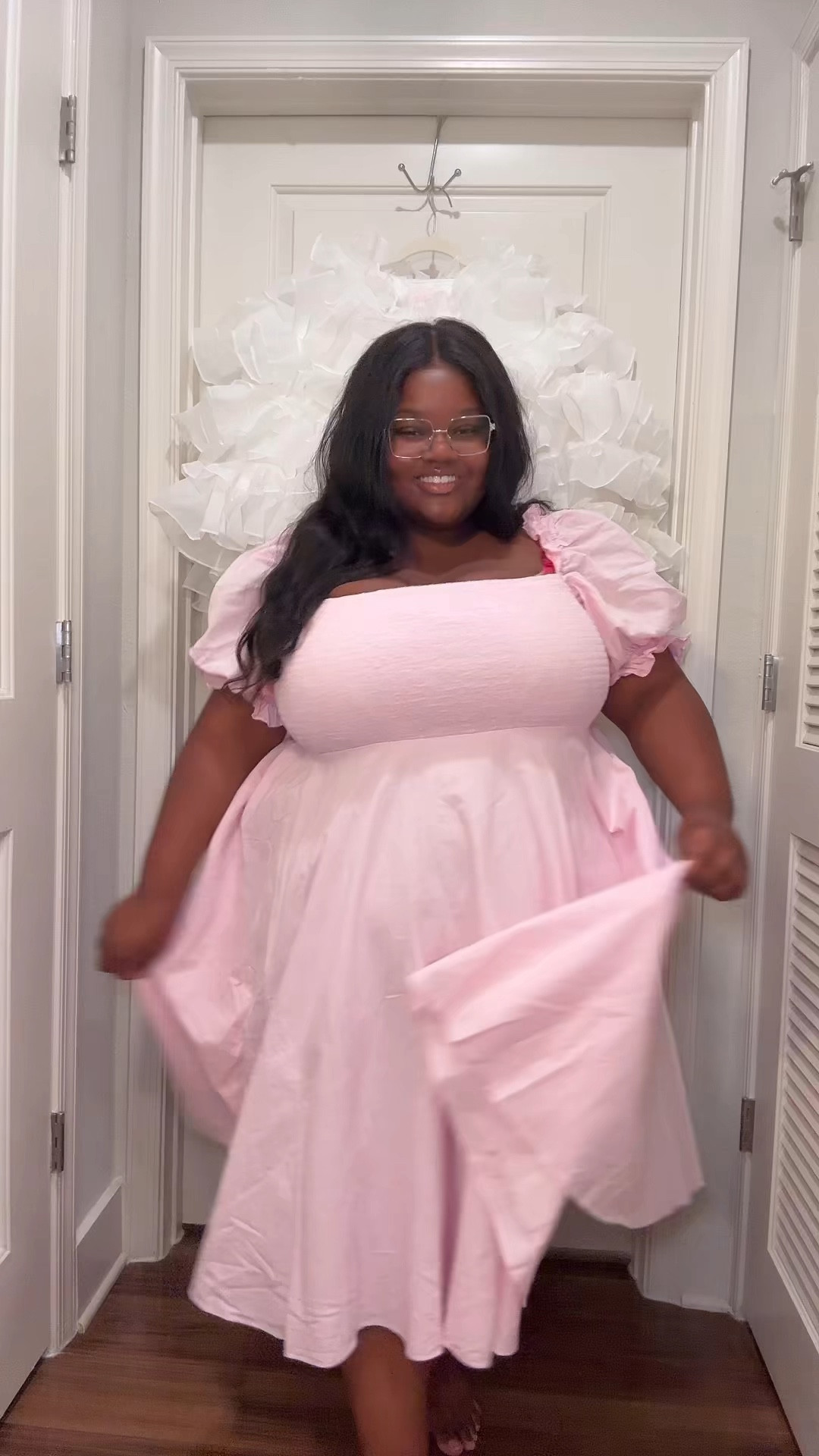 Wicked Glinda Plus Size Inspired Outfit! Featuring plus size friendly gloves, wide foot friendly pink heels, and a pink plus size harness belt! Also this Selkie Beach Day Dress is to DIE FOR!! I’m wearing a 3X and it fits beautifully! 

#LTKVideo #LTKfindsunder100 #LTKplussize