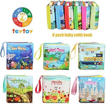 teytoy My First Soft Book, Nontoxic Fabric Baby Cloth Books Early Education Toys Activity Crinkle... | Amazon (US)