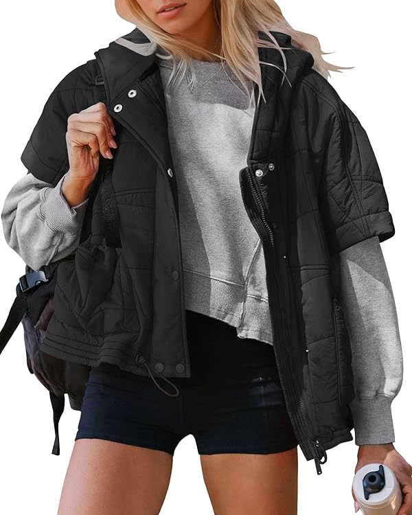 Gacaky Quilted Vest for Women Oversized Stand Collar Sleeveless Puffer Hoodies Jacket Warm Button... | Amazon (US)
