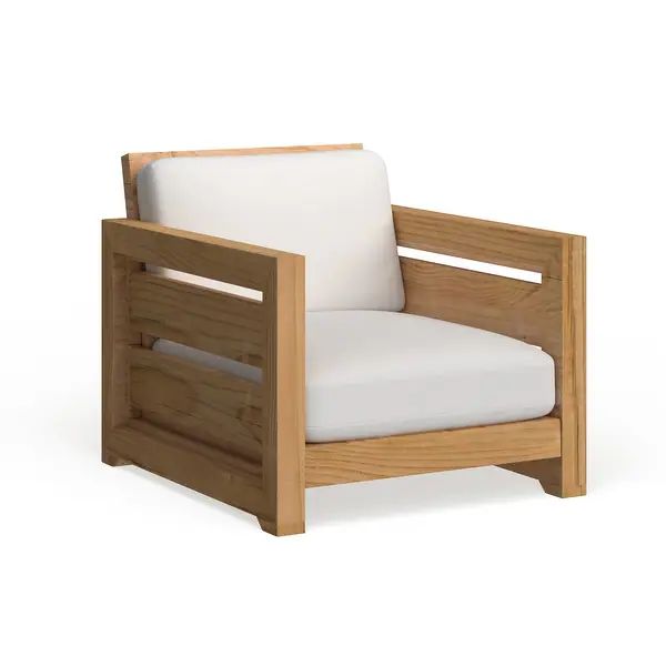 SAFAVIEH Couture Guadeloupe Outdoor Teak Club Chair. | Bed Bath & Beyond
