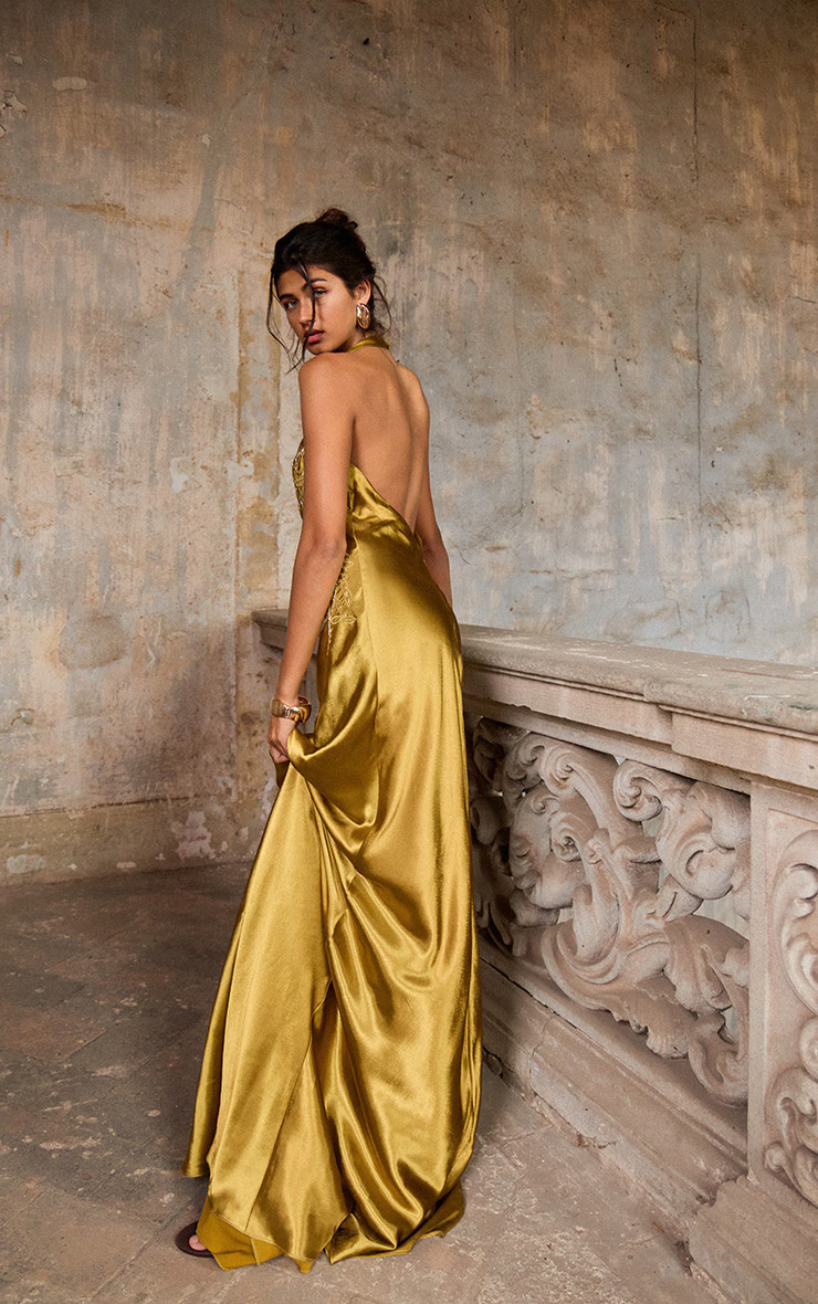 PLT Label Golden Olive Embroidered Maxi Dress | Dresses | PrettyLittleThing UK