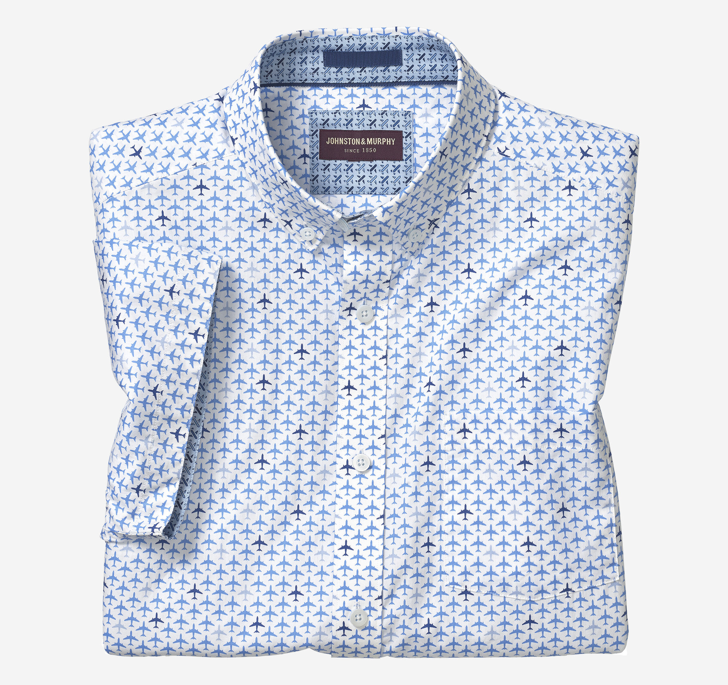 Printed Cotton Short-Sleeve Shirt | Johnston & Murphy