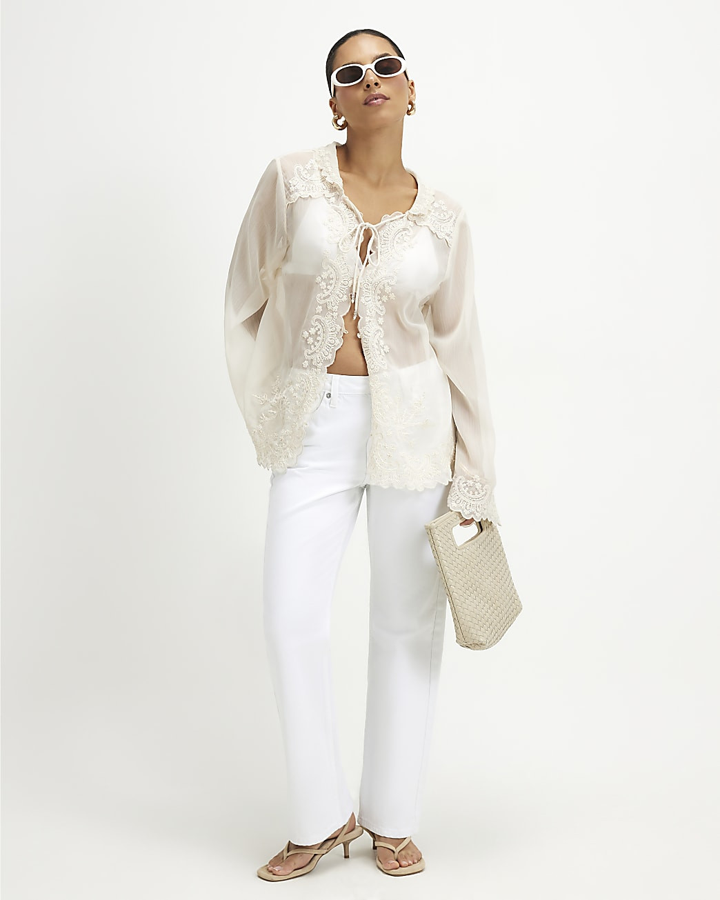 Petite White 90s Slim Straight Leg Jeans | River Island UK & IE