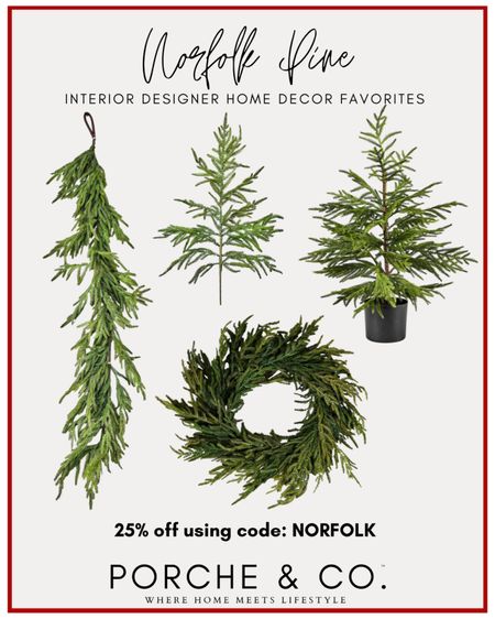 Norfolk pine items on sale for 25% off using code: NORFOLK 

#LTKsalealert #LTKhome #LTKSeasonal