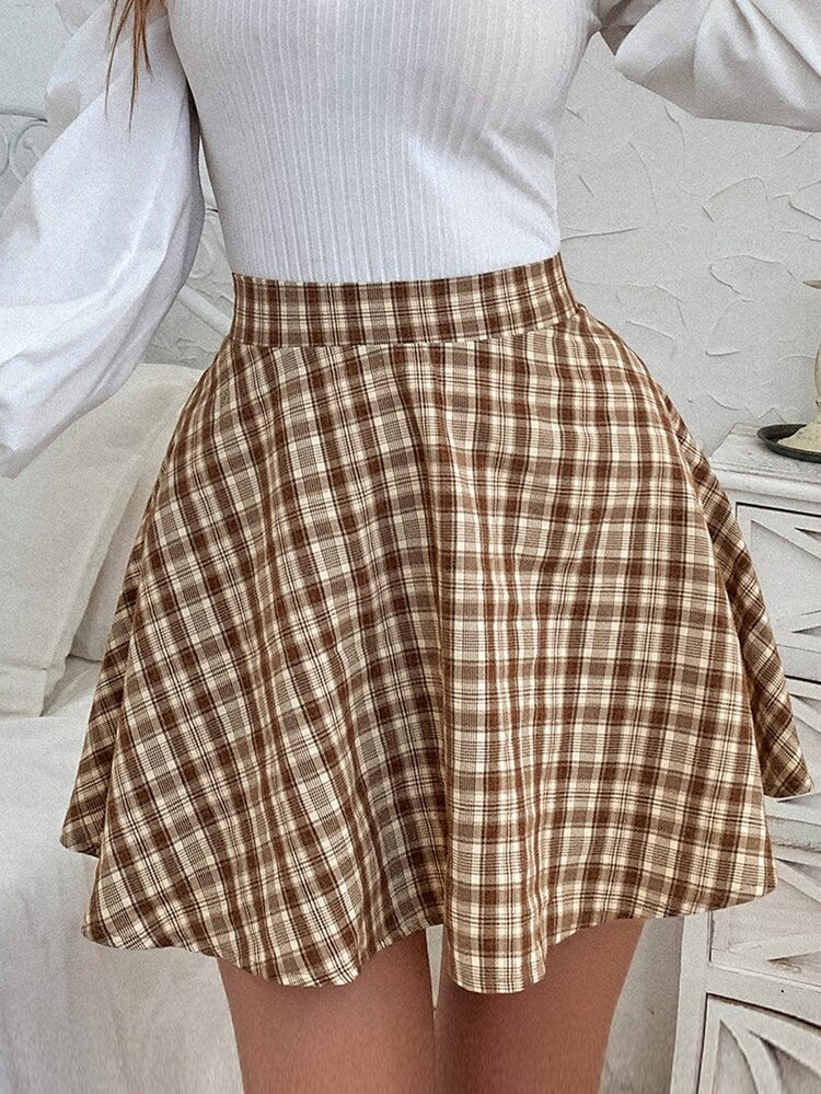 Plaid Print A-line Skirt | SHEIN