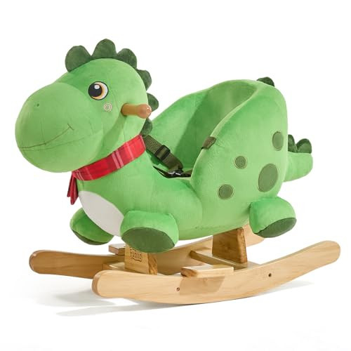 FUNLIO Dino Rocking Horse for Toddlers 1-3 Years, Premium Green Plush Rocking Dino with Soft Spikes, Big Eyes & Lovely Smile, Vibrant Colors & Realistic Scales, Easy to Assemble, CPC & CE Certified | Amazon (US)