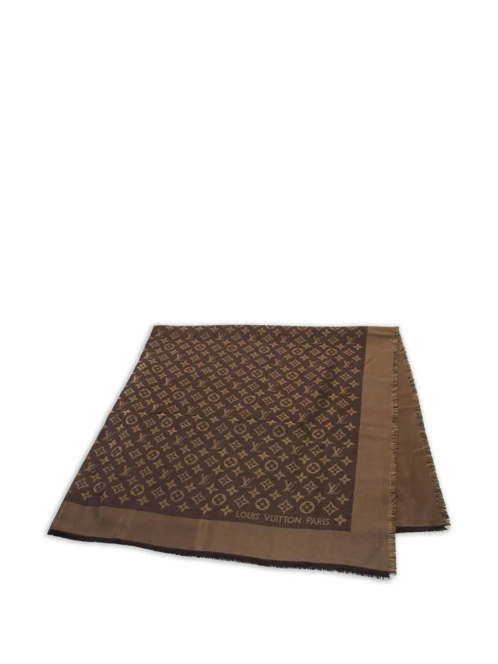Louis Vuitton Pre-Owned 2010s Monogram jacquard scarf - Brown | Farfetch Global