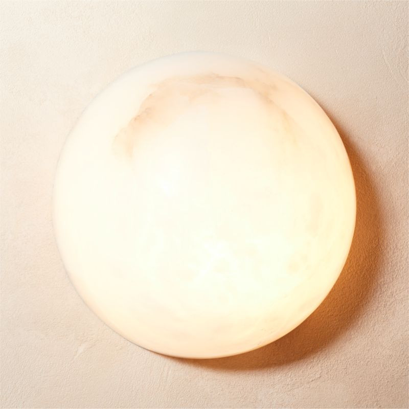 Ollina Indoor/Outdoor Alabaster Wall Sconce 10" + Reviews | CB2 | CB2