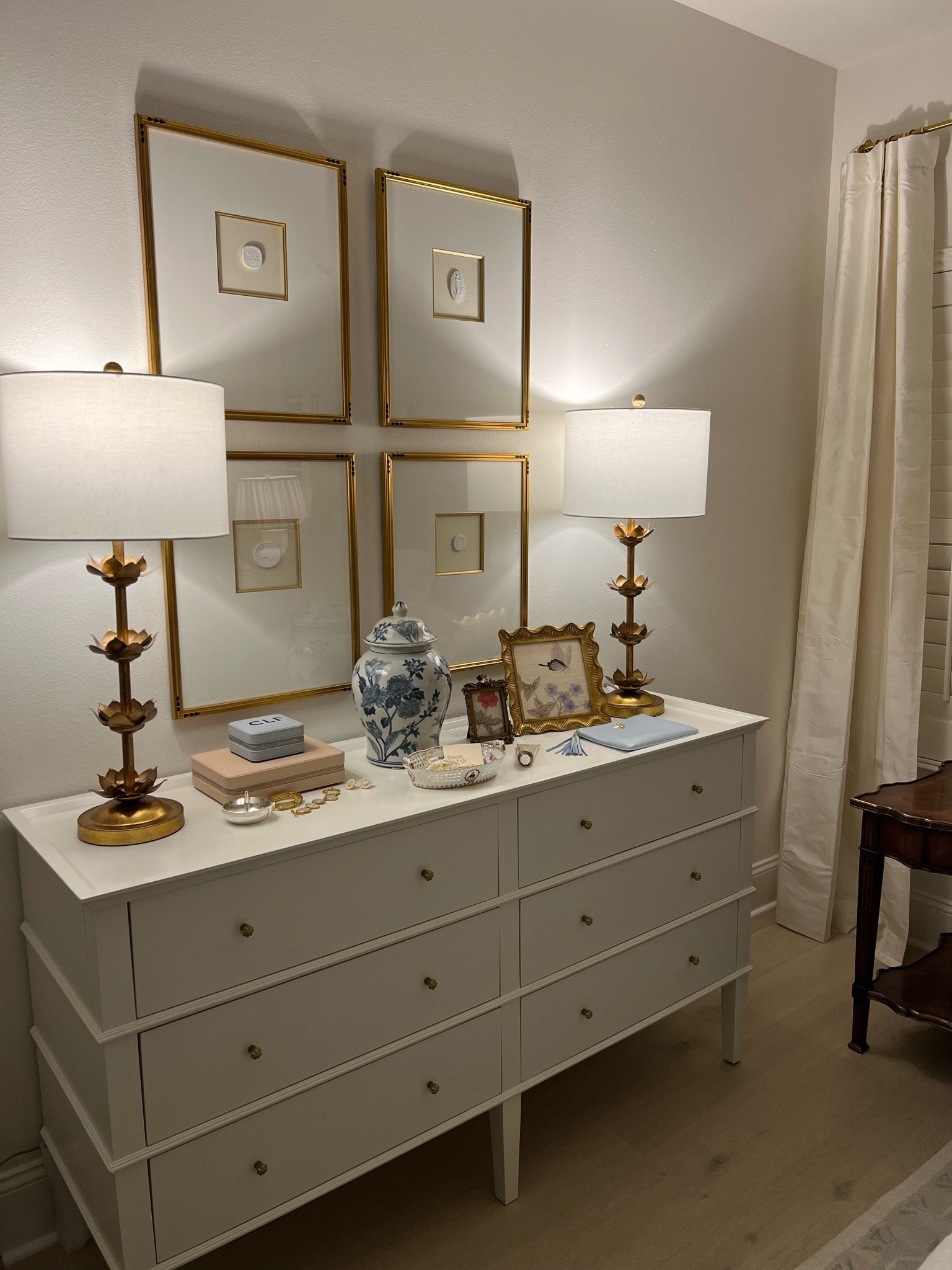 Bedroom, Ballard furniture, look for less lamps, intAglio wall art, silk curtains, white dresser 

#LTKhome #LTKsalealert #LTKstyletip
