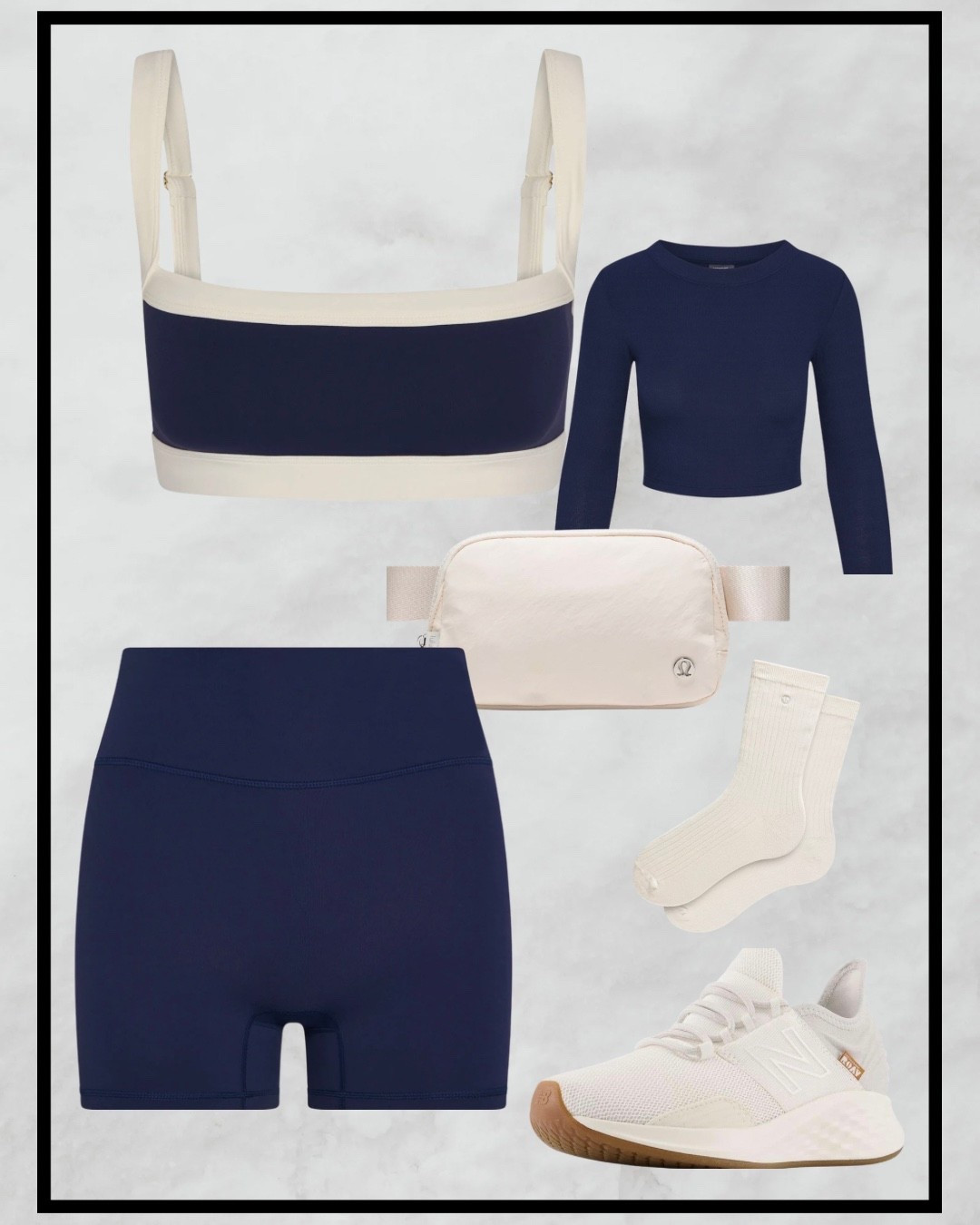 navy workout set , lululemon belt bag + new balance sneakers, petite activewear outfit / travel day fit / gym to errands look
wearing this on my next trip 

#ltkfitness #ltkpetite #ltktravel #workoutset #lululemonstyle #newbalanceoutfit

#LTKfitness #LTKtravel #LTKpetite