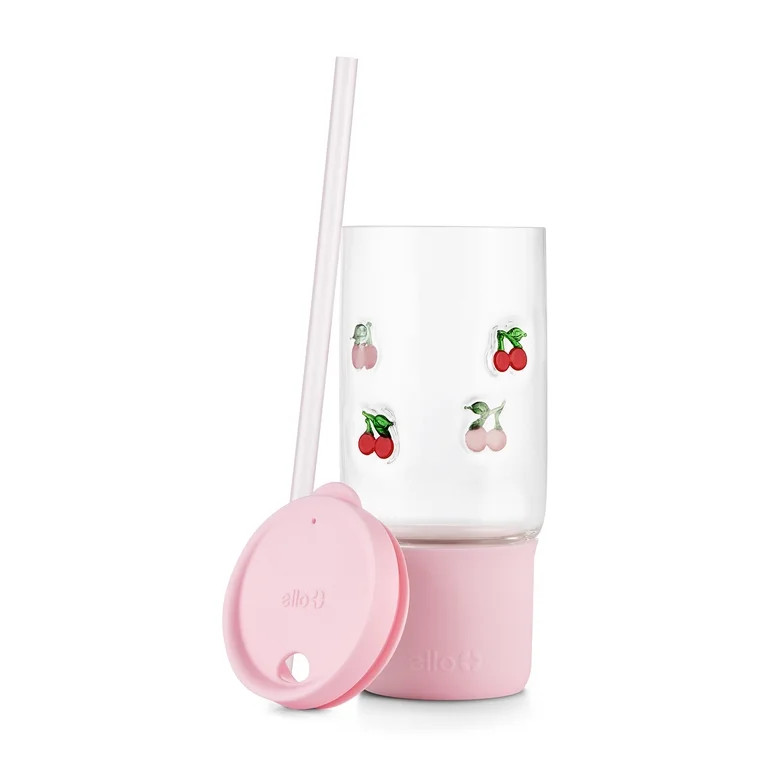 Ello Charmed 18oz Glass Tumbler , Cherries | Walmart (US)