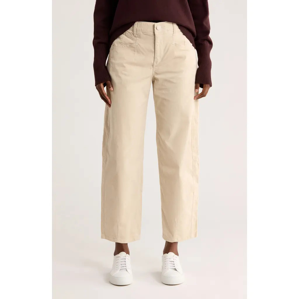 Democracy High Waist Barrel Leg Corduroy Pants in Birch at Nordstrom Rack, Size 2 | Nordstrom Rack