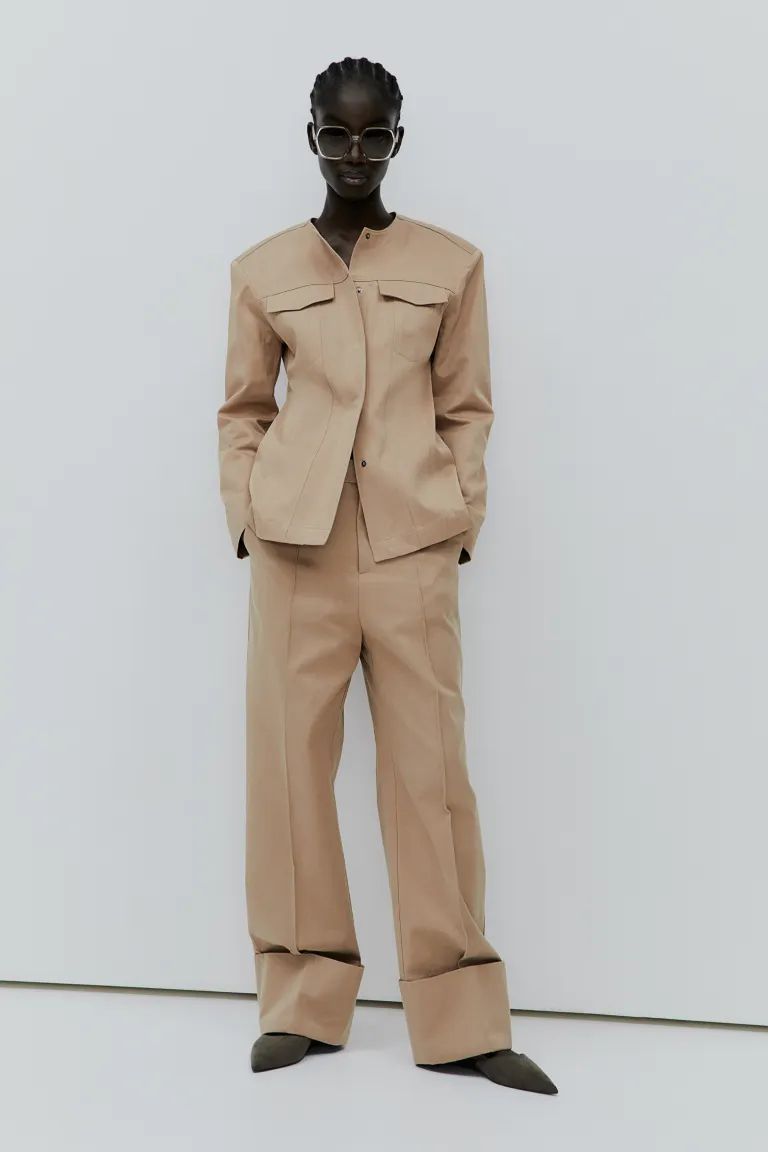 Pantalon en twill avec plis marqués | H&M (FR & ES & IT)