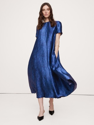 Aurelia Satin Trapeze Maxi Dress | Banana Republic (US)