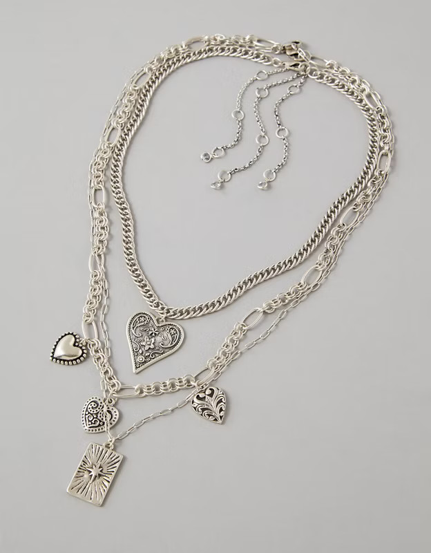 AE Silver Charm Necklace | American Eagle Outfitters (US & CA)