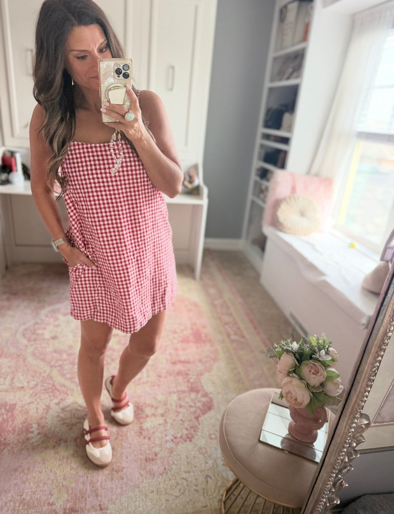 Red gingham dress