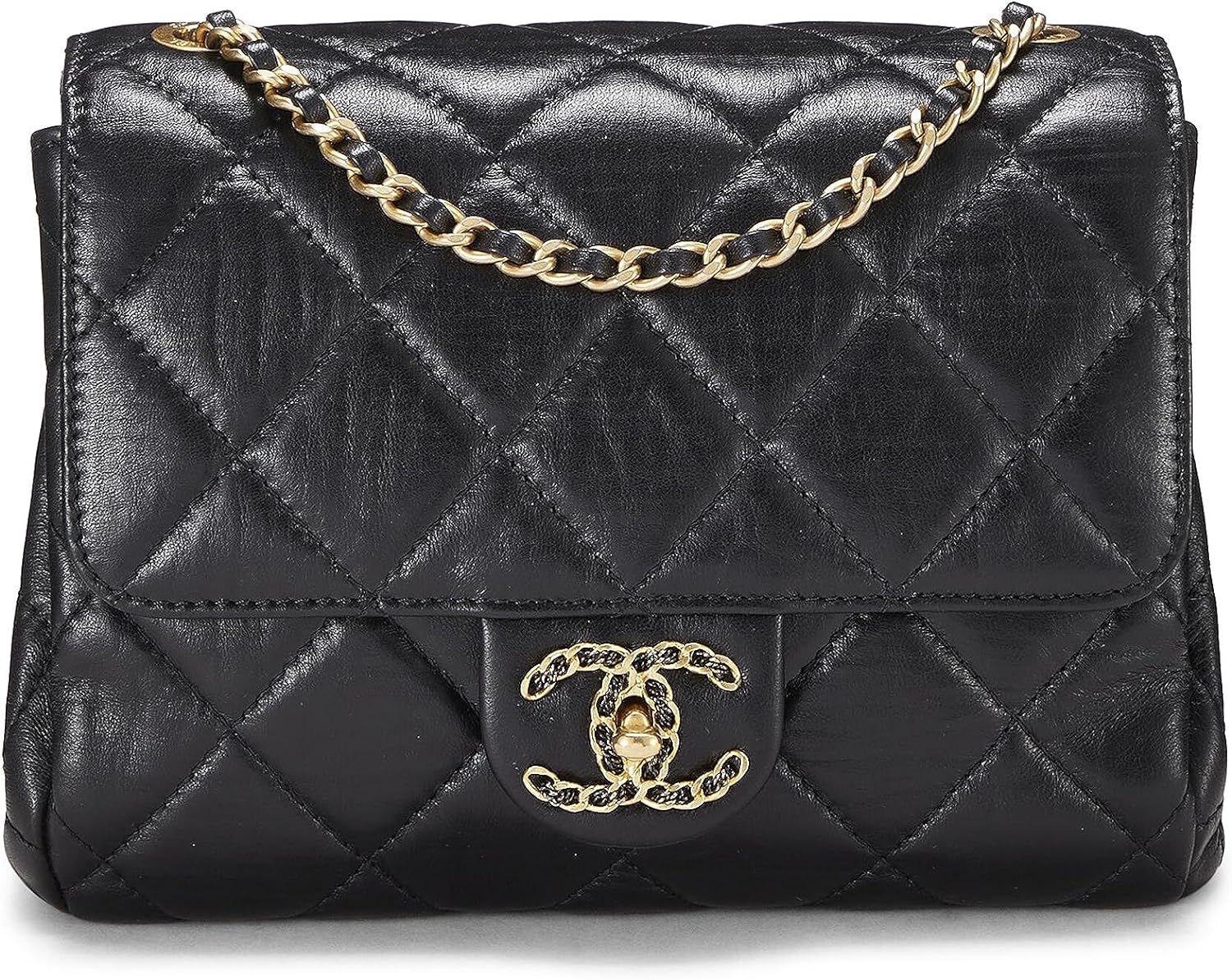 Amazon.com: Chanel, Pre-Loved Black Quilted Lambskin Classic Square Flap Mini, Black : Luxury Sto... | Amazon (US)