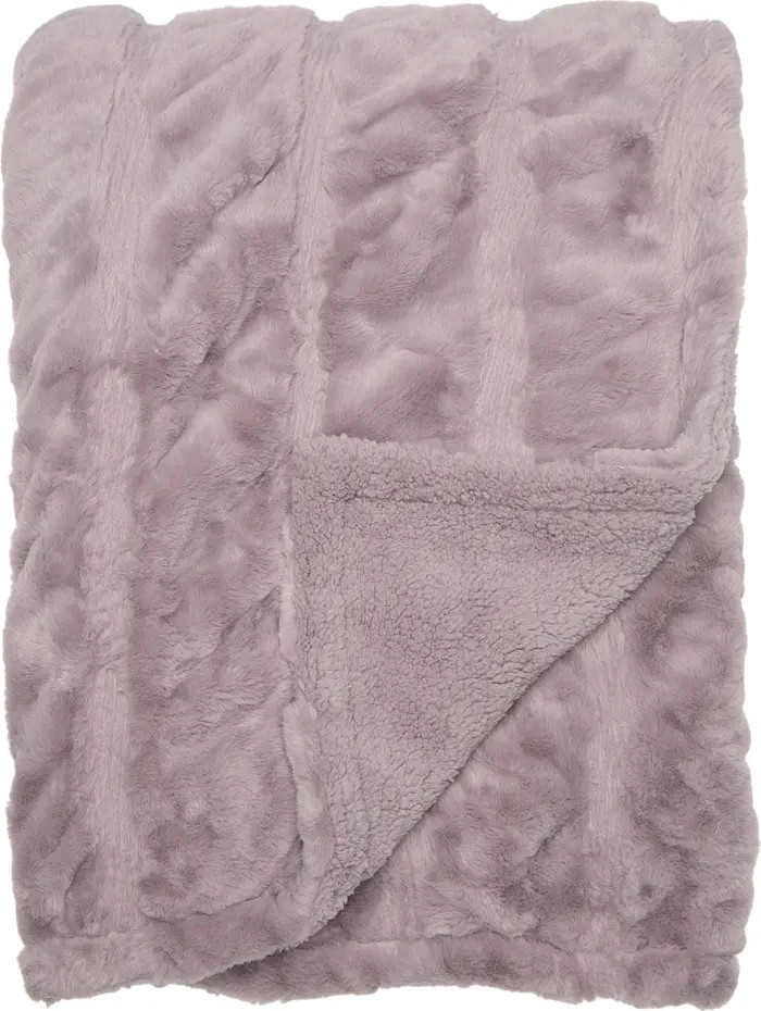 Pintuck Faux Fur Oversize Throw Blanket | Nordstrom Rack