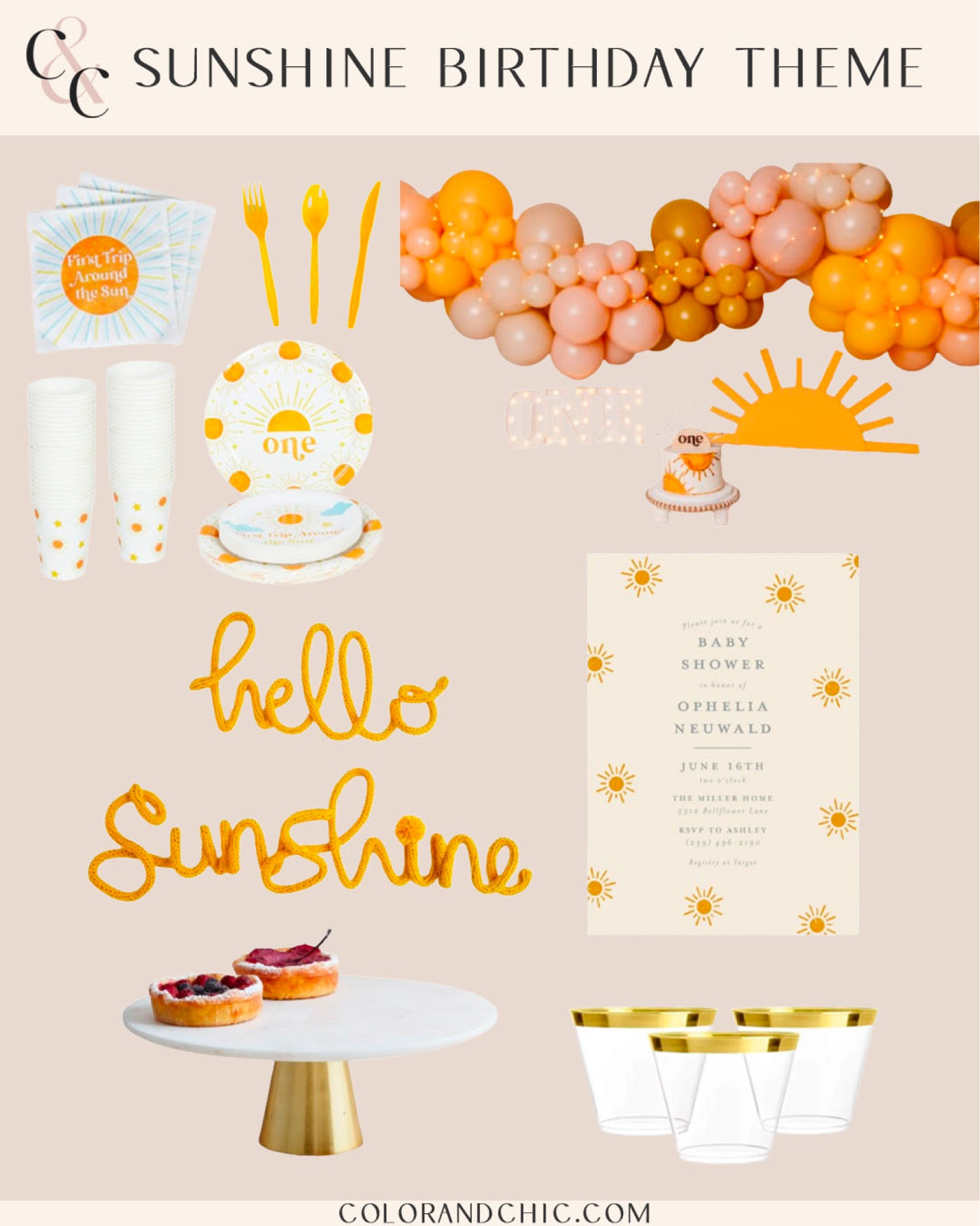 Sunshine birthday theme for little girl or boy! I love the brightness for spring and summer birthdays, too

#LTKfamily #LTKparties #LTKstyletip
