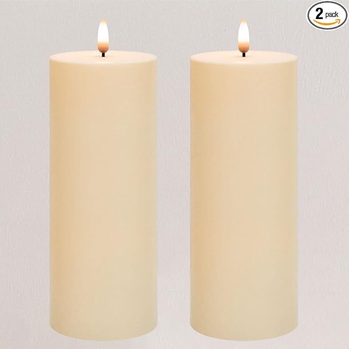 Amazon.com: Waterproof Flickering Flameless Candles for Outdoor, Battery Operated Candles with Ti... | Amazon (US)