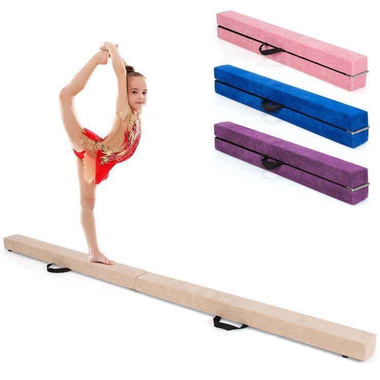 Costway 7FT Folding Gymnastic Beam Portable Floor Balance Beam w/Handles for Gymnasts | Target